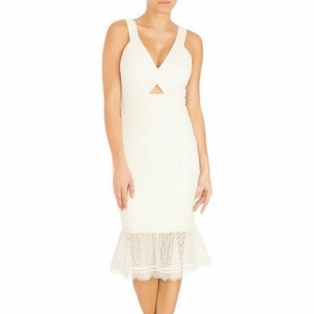 White Guess Mermaid Cutout Dress